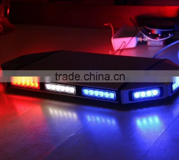 28" Inch Low Profile Magnetic Roof Mount Code3 Sound-off Emergency Vehicle Strobe Warning Mini LED Light Bar photo-4