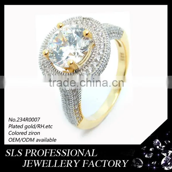925 Sterling Silver Jewelry Factory Wholesale Zircon Ring Costome Jewelry Gold Plated Jewelry Ring photo-2