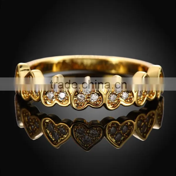 2015 New Popular Heart Pattern Light Weight Gold Ring for Girls photo-4