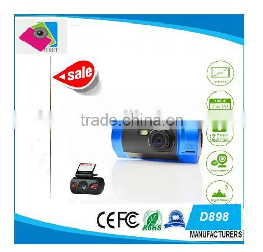 2.7" LCD D898 1080P hd Car Dvr Novatek 96650 Chipset Dual Car Camera DVR