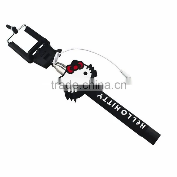 Newest Colorful Cute Silicon Cheap Monopod Selfie Stic photo-3