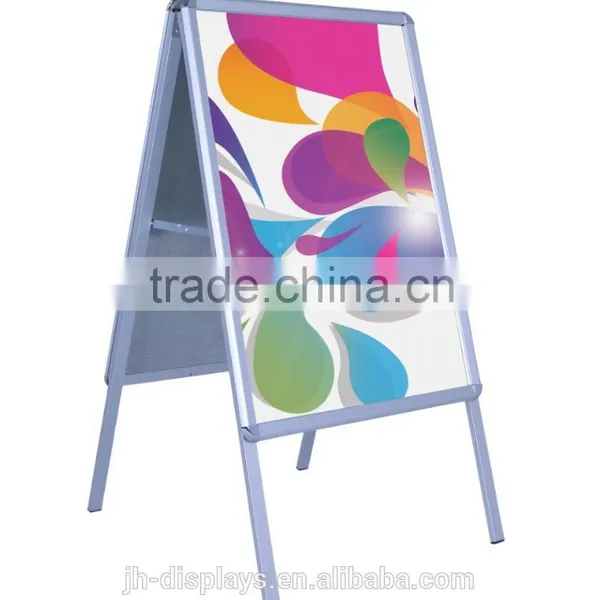 Open Snap Front Loading Professional Poster Stand Double Side A Frame
