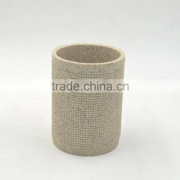 Lattice Pattern Polyresin Sandstone Bathroom Accessories Set photo-3