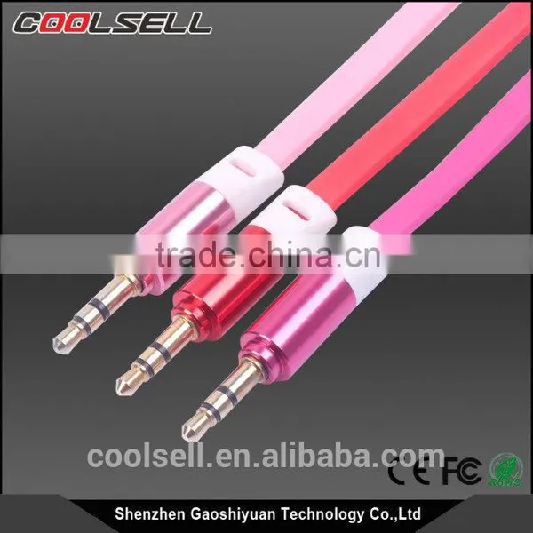 Gold Plated Colorful Audio Video Cable 3.5mm Aux Cable NY Braided Stereo 3.5mm Audio Cable photo-4