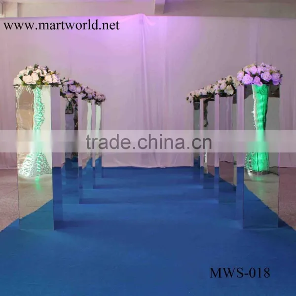 31 Inch Height Square Silver Mirror Pillar Party and Wedding Decoration Supplies in Guangzhou(MWS-018) photo-3