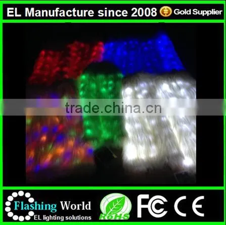 Light Up White LED Furry Leg Warmers - Rave Costume Fluffies LED Fluffies photo-2