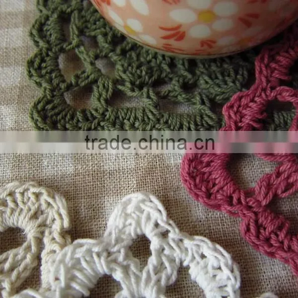 Hand Crochet Cotton Sequare Lace Doilies,DIY Accessories Decoration Cup Mat photo-4
