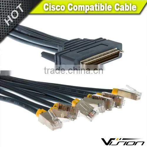 10ft CAB-OCTAL-ASYNC Cisco Compatible 8-Lead Octal Cable 68-Pin to 8-Male RJ45s 72-0845-01 Quality Choice photo-2