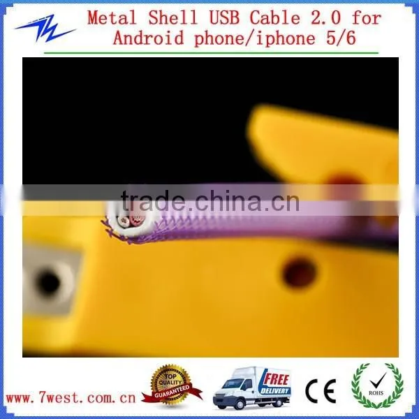 Newest Aluminum Mesh Braided Micro 5 Pin USB Charger Cable for Samsung photo-4