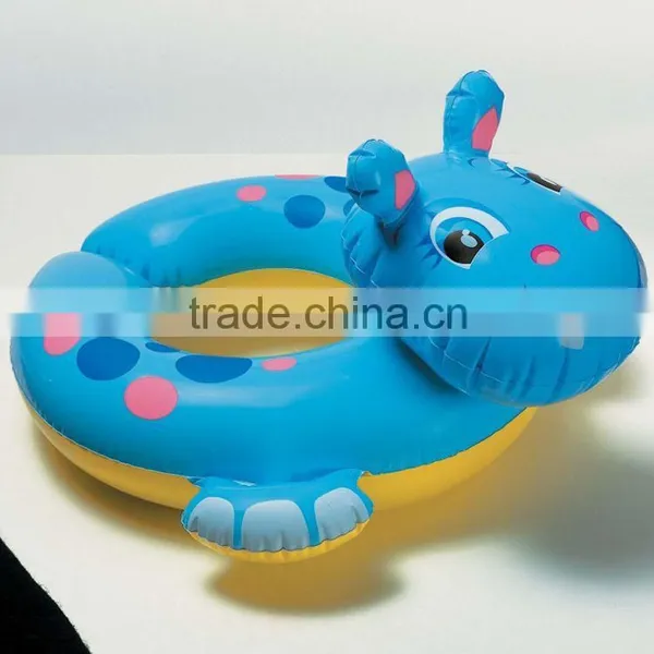 Lovely Hippo Shape Inflatable Animal Swim Ring for Tollders