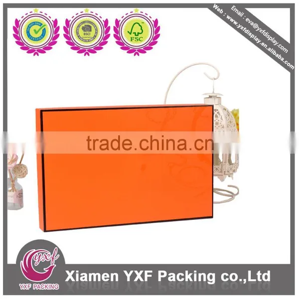 Orange Lid and Base Paper Box for Scarf Packaging photo-2