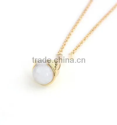 Wholesale African Beads Necklaces Design Small Bell Three Color Clean Nature Stone Jewelry Pendant Necklaces For Women photo-6