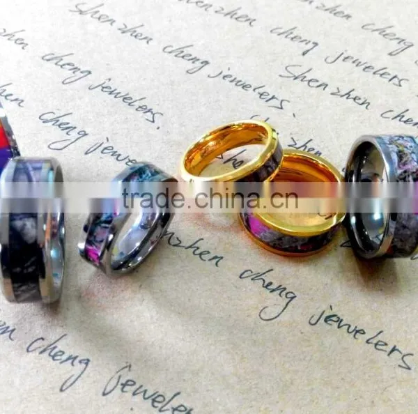 Fashion Jewlery 2015 Canada Camo Inlay Titanium Rings ,Titanium Engagement Ring For Girls photo-3