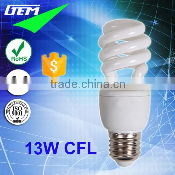 T2 T3 13W Half Spiral Energy Saving Lamp With 2700K/6400K CCT