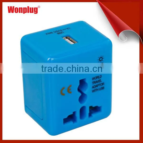 Smart Appearance Mini Universal 1 Usb Travel Adapter With LED Light photo-3