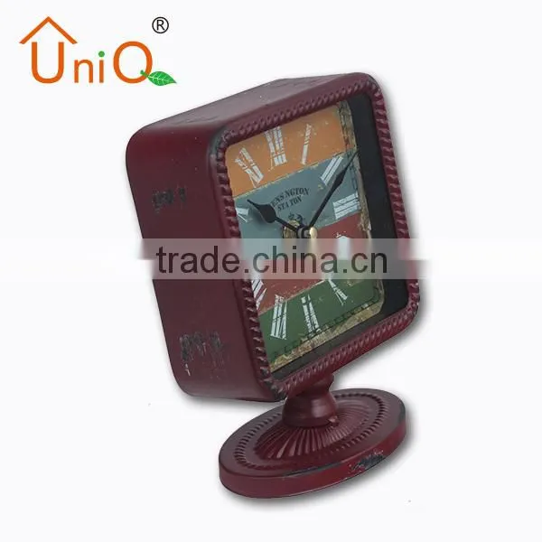 Square Antique Decoration Metal Gift Table Clock photo-2