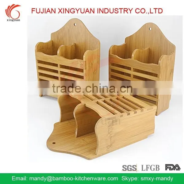 Bamboo Kitchen Utensil Caddy, Bamboo Utensils Drying Holder photo-4