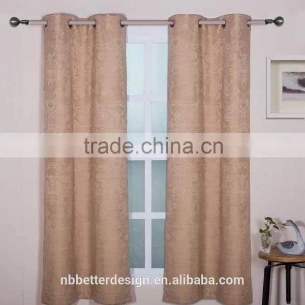 1PC CLASSICAL DESIGN JACQUARED COATING BLACKOUT CURTAIN FABRIC WITH 100% POLYESTER FABRIC FOR CURTAINS photo-2