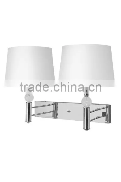 Acrylic Ball Brushed Nickel Power Outlet Hotel Wall Lamp for USA Canada Mexico photo-2