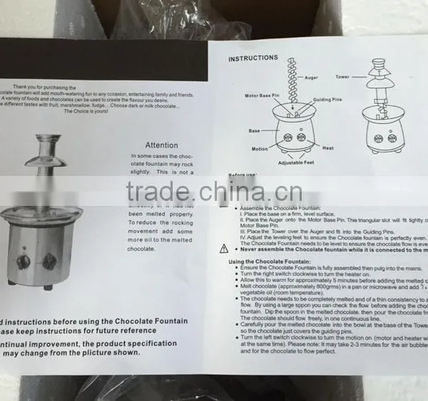 High Quality and Low Prices Homehold China Factory Supply 3 Layers Chocolate Fondue Fountain for Sale photo-3