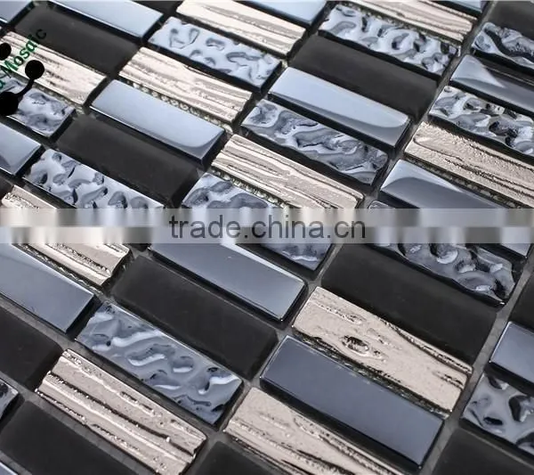 SMP15 Latest Design Decoration Wall Tile Glass Mix Mosaic Matte Crystal Glass Mosaic photo-4