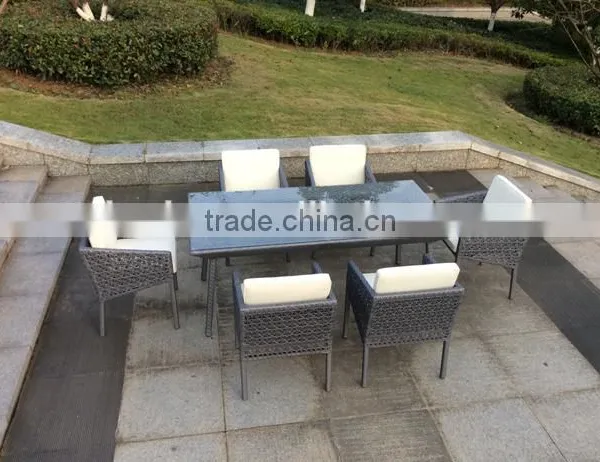 Patio Rattan Furniture Set Cushioned Outdoor Garden Wicker Rattan Furniture With Beige Cushion photo-2