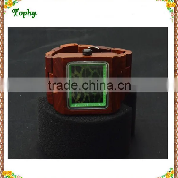Wooden Grain Dial Men Women Quartz Watch Wood Grain Print Big Black Dial Watch