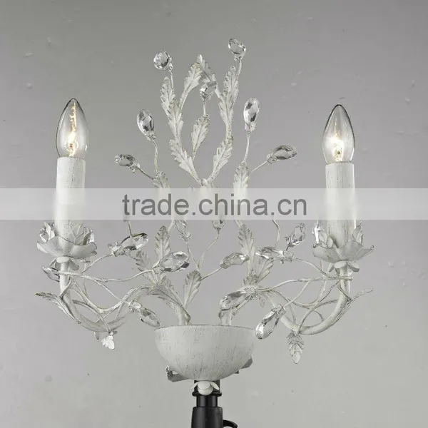 Europe Classical 2 Light Iron Frame Paint K9 Crystal Wall Light