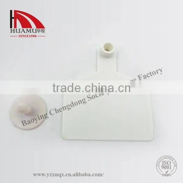 TPU Cow Ear Tag With Metal Pin in White 70*58 mm photo-3