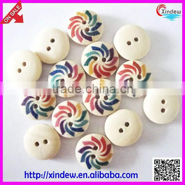 Strawberry Round Printing Wooden Button for Children 24L photo-4