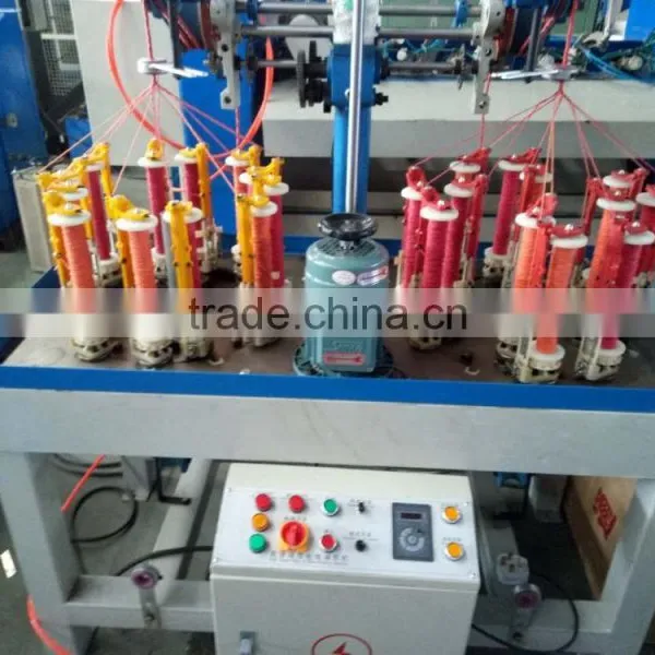 High speed rope braiding machine with failure warning system