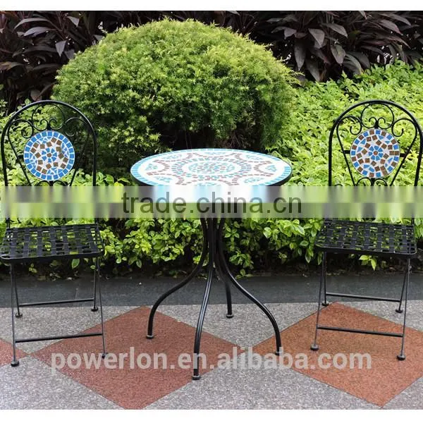 Mosaic Bistro Set Golden Brown KD Table Folds up Chair photo-5