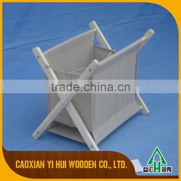News Stand Foldable Wood Fabric Magazine Rack photo-4