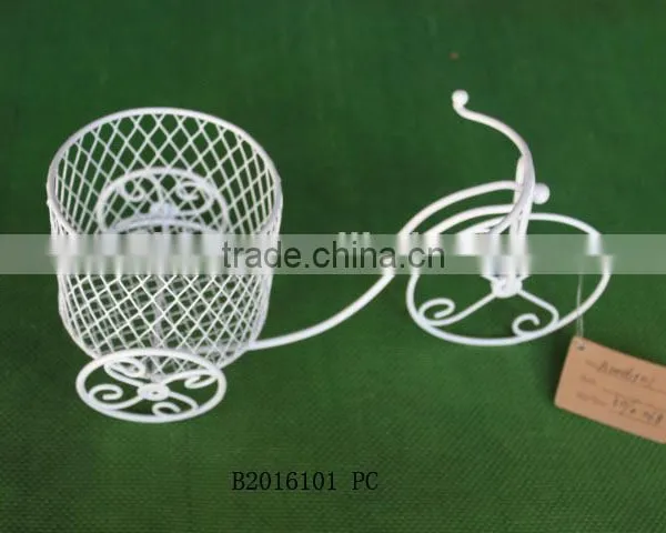 UNIQUE CRAFT!Wire Round Basket With Bike Collecting Decor photo-2
