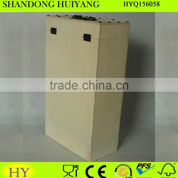 Cheap Custom Natural Wooden Wine Box for Double Bottles photo-2