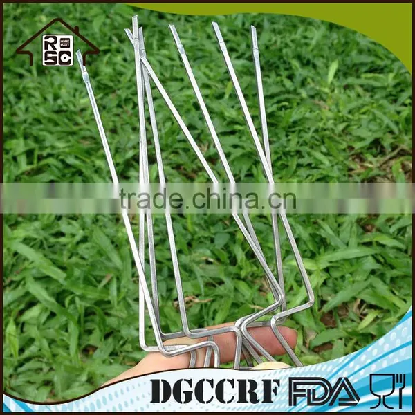 Free Sample Double Raft Stainless Steel Bbq Skewers Set of 4, Vegetable Bbq Skewers Kabobs, Chinese Bbq Skewers for Sale photo-4