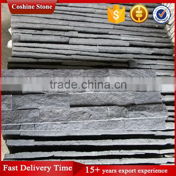 Cheap Natural Building Split Face Black Precious Slate Stacked Stone photo-3