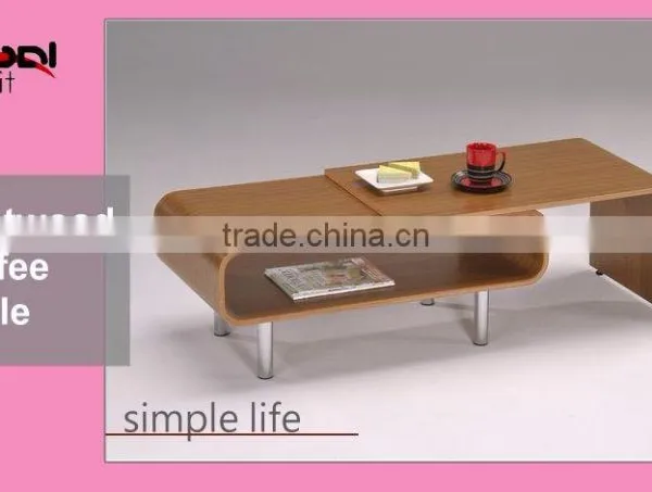 High Quality Living Room Furniture Side Modern Wooden Glass Coffee Table photo-3