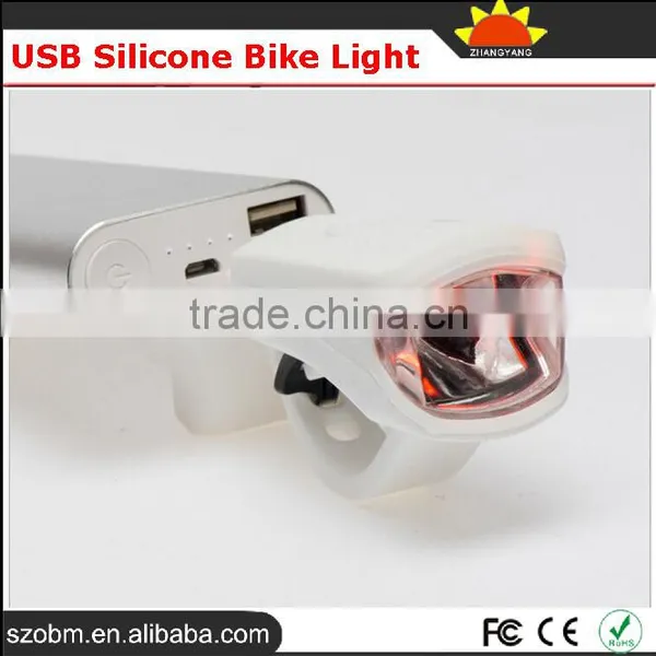 USB Rechargeable Front Headlamp Headlight Silicone Bike Light photo-3