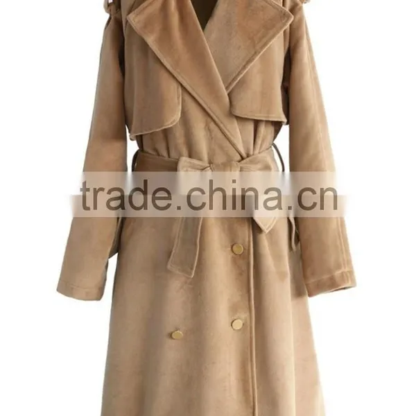 2014 Winter Storm Flap Self-tie Belted Wool Blend Coat ,cold Winter Outside Wear ,Double Breasted Wool Coat photo-2