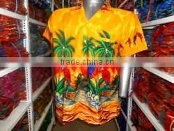 MACAU PARROT PALM TREE PRINT HALF SLEEVES HAWAIIAN SHIRT photo-5