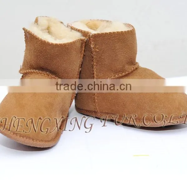 CX-SHOES-06 Cheap Genuine Sheared Leather Baby Shoes photo-2