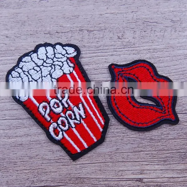 2017Customized Kiss Lip Embroidery Patch, Virious Lip Embroidered Brand Logo Patch photo-4