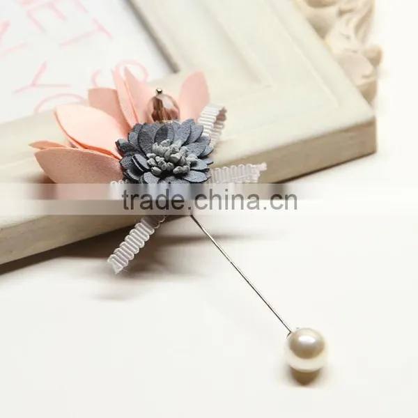 Zm53220a Fashion Handmade Cloth Flower Shape Brooches For Wedding Party And Business Suit photo-5