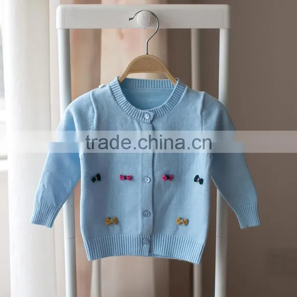 S32891W New 2017 Spring Kids Girls Sweater Girls Baby Bowknot Cardigan Sweater Pink photo-6