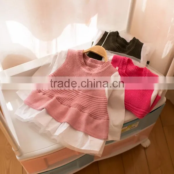 S32908W Knitted Sweater Dress Pullovers Sweaters With Lace Shrugs Dresses Crochet Long Girls Sweater photo-4