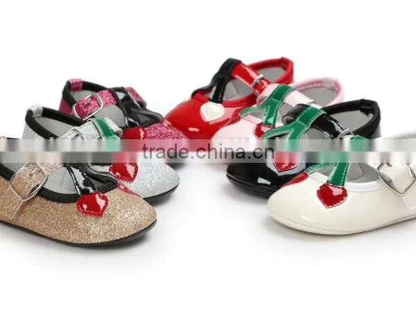 Cherry Design PU Baby Shoes, Cherry Baby Girl Shoes photo-3