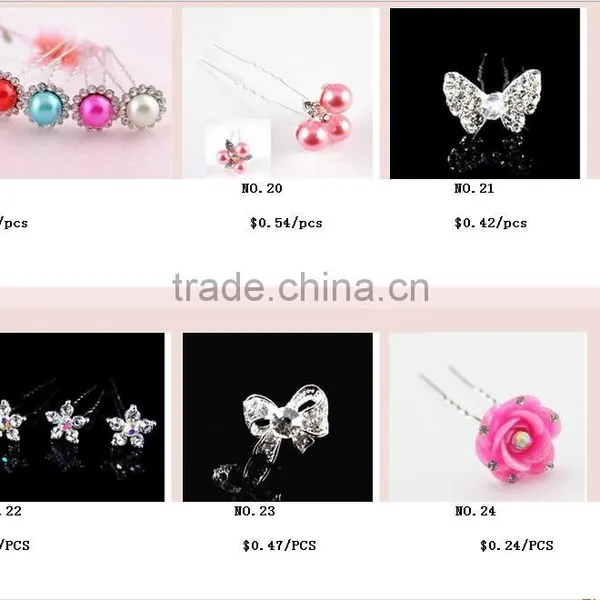 Czech Crystal Bridal Wedding Prom Hair Pins Clips photo-2