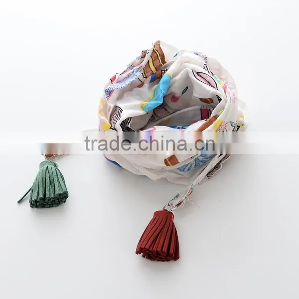 Cute Winter Warm Cotton Children Trangular Tassel Scarf photo-4