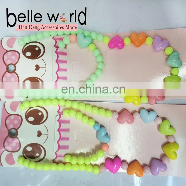 Custom Design Heart Shape Bead Kids Bracelet and Necklace Sets photo-2